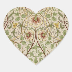 Adesivo Coração Vintage Floral Wallpaper Design - Daffodil