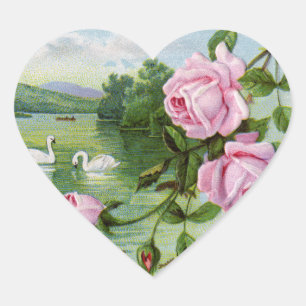 Adesivo Coração Vintage Heart Birthday Stickers