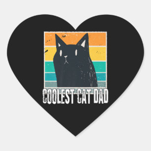 Adesivo Coração Vintage Mens O Pai De Gato Mais Legal   Pai Engra