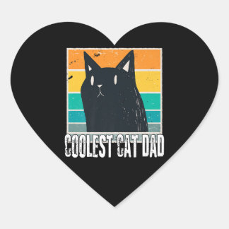 Adesivo Coração Vintage Mens O Pai De Gato Mais Legal | Pai Engraç