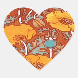 Adesivo Coração Vintage Poppy