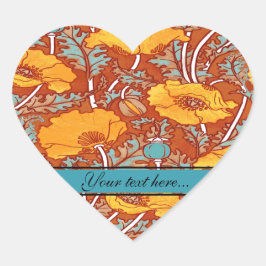 Adesivo Coração Vintage Poppy ~ Heart Sticker