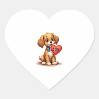 Adesivo Coração Vintage Retro Dia dos Namorados Cachorro Valentine