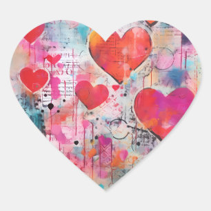 ADESIVO CORAÇÃO VINTAGE STICKER AMOR CORAÇÕES