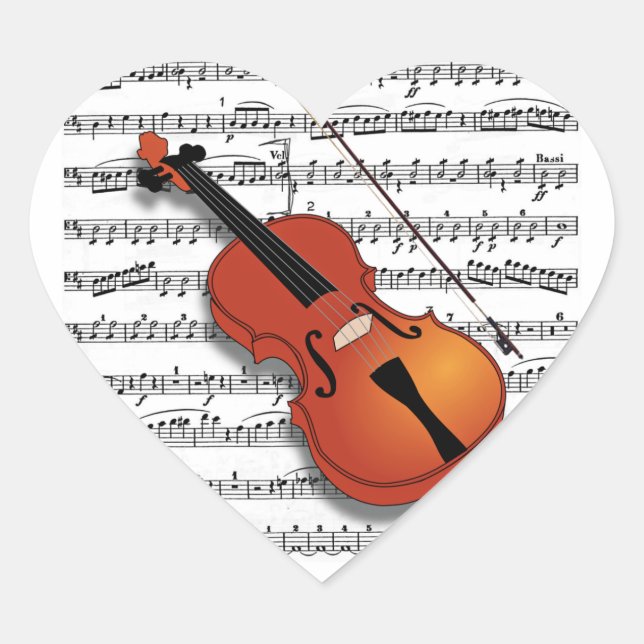 Adesivo Coração Violin Lover_ (Frente)