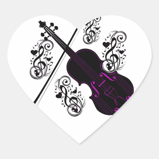 Adesivo Coração Violin, Rocking Love_ (Frente)
