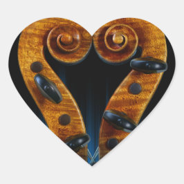 Adesivo Coração Violin Scroll Pegs Heart