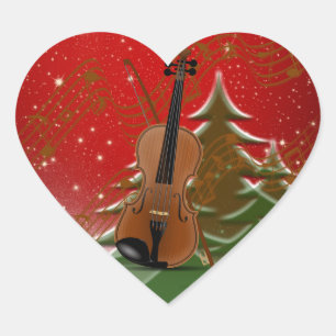 Adesivo Coração Violino no Natal