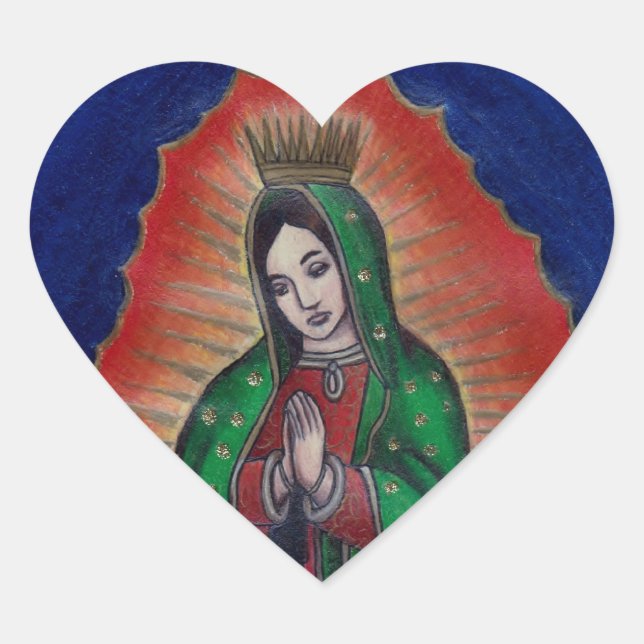Adesivo Coração Virgem de Guadalupe (Frente)