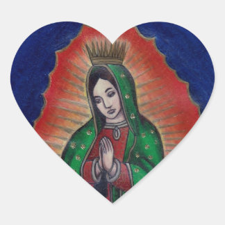 Adesivo Coração Virgem de Guadalupe
