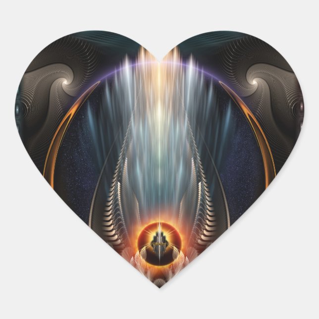 Adesivo Coração Visibilidade Imperial Vinheta Cardíaca Fractal (Frente)