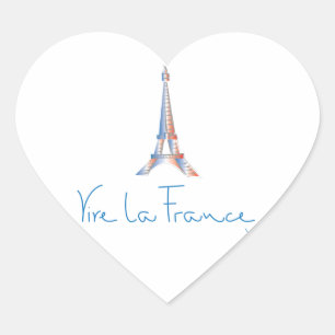 Adesivo Coração Viva La France Francês