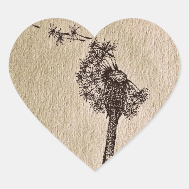 Adesivo Coração Voando Deseja Os Pentes De Dandelion (Frente)