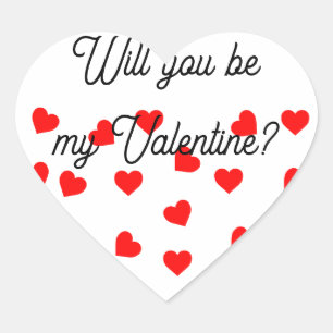 Adesivo Coração Você será meu Namorados? Corações Vermelhos Reprod