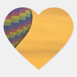 Adesivo Coração Vôo do ouro do balão de ar quente