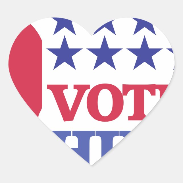 Adesivo Coração votação na hillary (Frente)