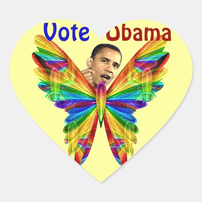 Adesivo Coração Vote em Obama_ (Frente)
