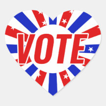VOTE estrela raios vermelho branco e azul Eleição