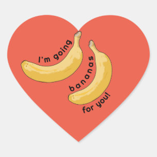 Adesivo Coração Vou buscar bananas para você