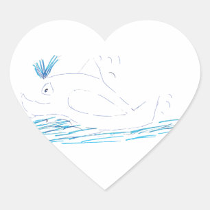 Adesivo Coração Wally Whale Heart Sticker
