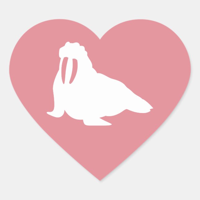 Adesivo Coração Walrus Sticker (Frente)