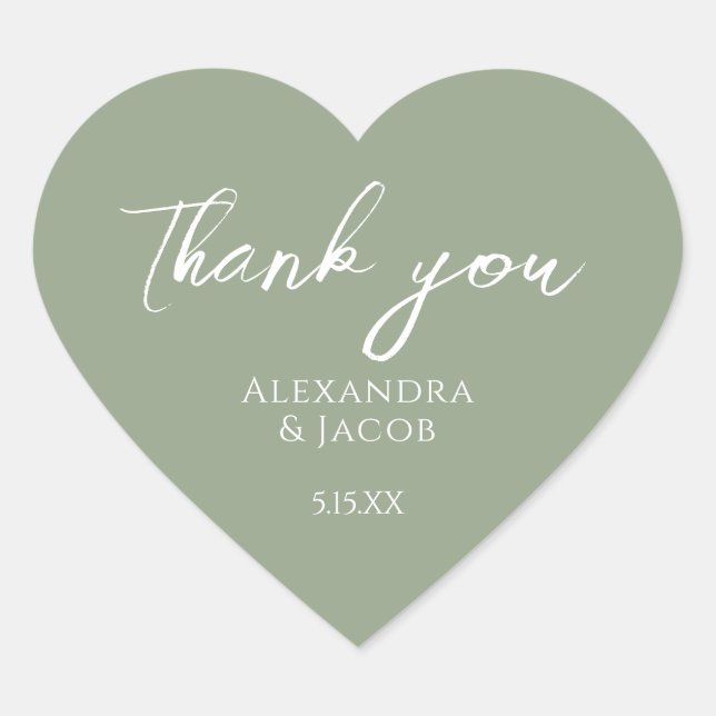 Adesivo Coração Wedding Favor Labels Elegant Typography (Frente)