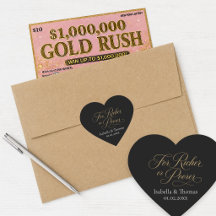 Wedding Favor Stickers For Richer or Poorer Heart 