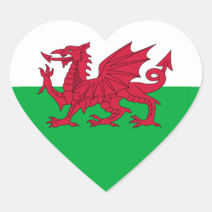 Adesivo Coração Welsh Flag Heart Sticker