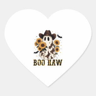 Adesivo Coração Western Cow Spooky Ghost Boo Haw
