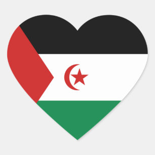 Adesivo Coração Western Sahara Flag Heart Sticker