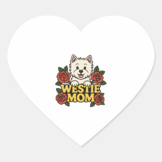 Adesivo Coração Westie Mom