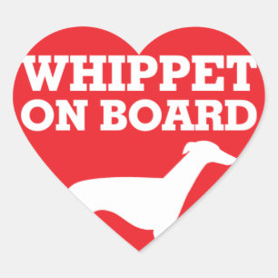 Adesivo Coração Whippet a bordo