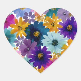 Adesivo Coração Wildflowers