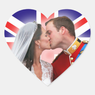 Adesivo Coração William & Catherine Royal Wedding Kiss Stickers