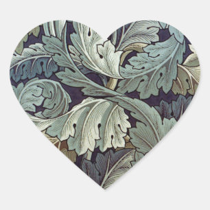 Adesivo Coração William Morris Acanthus Floral Wallpaper Design