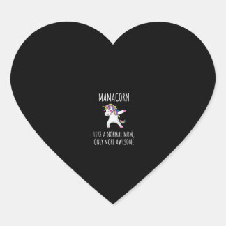 Adesivo Coração Womens Mamacorn Like A Mom Only Awesome Dabbing Un