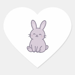 Adesivo Coração Wonky Zoo Bunny Heart Sticker