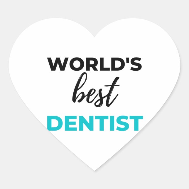Adesivo Coração World's Best Dentist 2 (Frente)