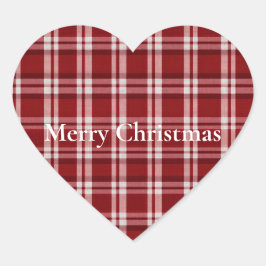 Adesivo Coração Xadrez branca vermelha