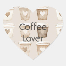 Adesivo Coração Xícaras Coração Café com Creme  