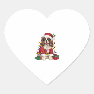 Adesivo Coração Xmas Lighting Cavalier King Charles Spaniel Dog Ch