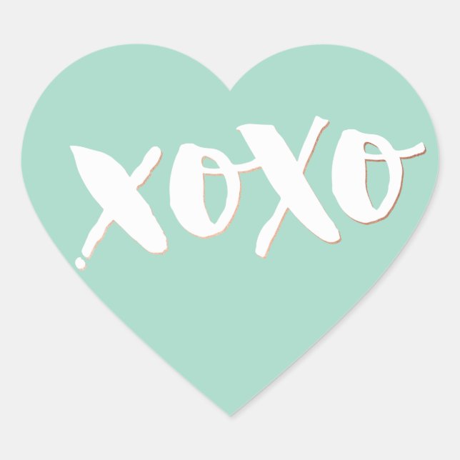 Adesivo Coração XOXO AMOR CUIDADO CORAÇÃO moderna tenda de menta b (Frente)