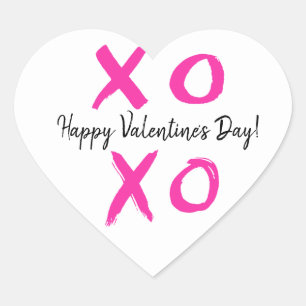 Adesivo Coração XOXO - Feliz Dia dos Namorados Coração