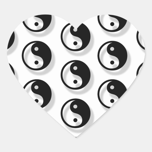 Adesivo Coração Yin E Yang Pattern (Frente)