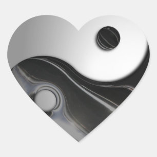 Adesivo Coração Yin Yang Preto Líquido (Personalizável)