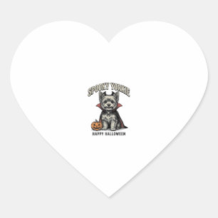 Adesivo Coração Yorkie Assustador Design de Camisa Vintage de Hall