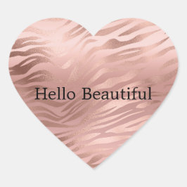 Adesivo Coração Zebra Glam Rosa Rosa