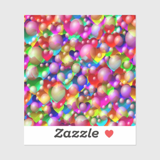 Adesivo Corações Coloridos (Folha)