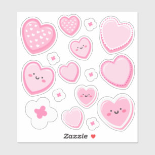Adesivo Corações Cor-de-Rosa Customizados