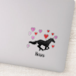Adesivo Corações de galope da silhueta da aguarela do